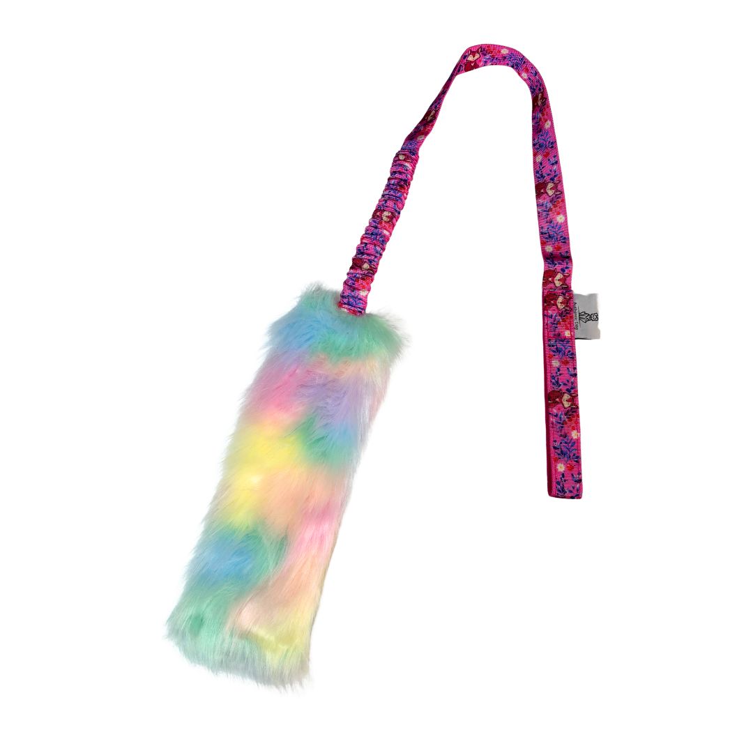 Rainbow Zergel für Hunde mit Kunstfell - robustes interaktives Hundespielzeug für kleine und große Hunde - Agility Spielzeug