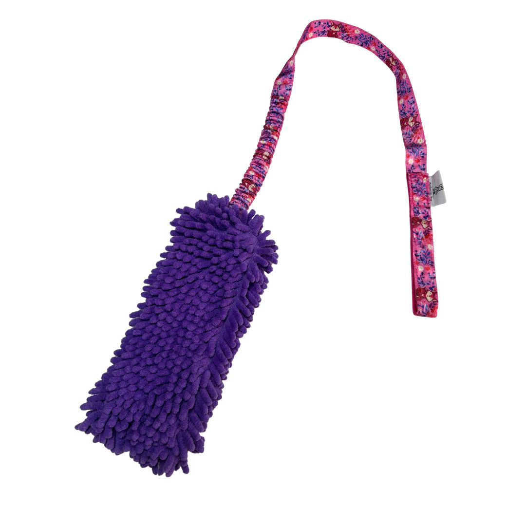 Zergel mit Mopp und Fuchsgurtband-Bungee 98 cm lang - robustes interaktives Hundespielzeug - Agility Spielzeug