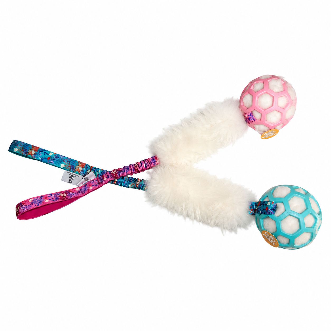 JW Hol-EE Roller M Zergel für Hunde mit Schaffell und Bungee | robustes Hundespielzeug | Hundesport