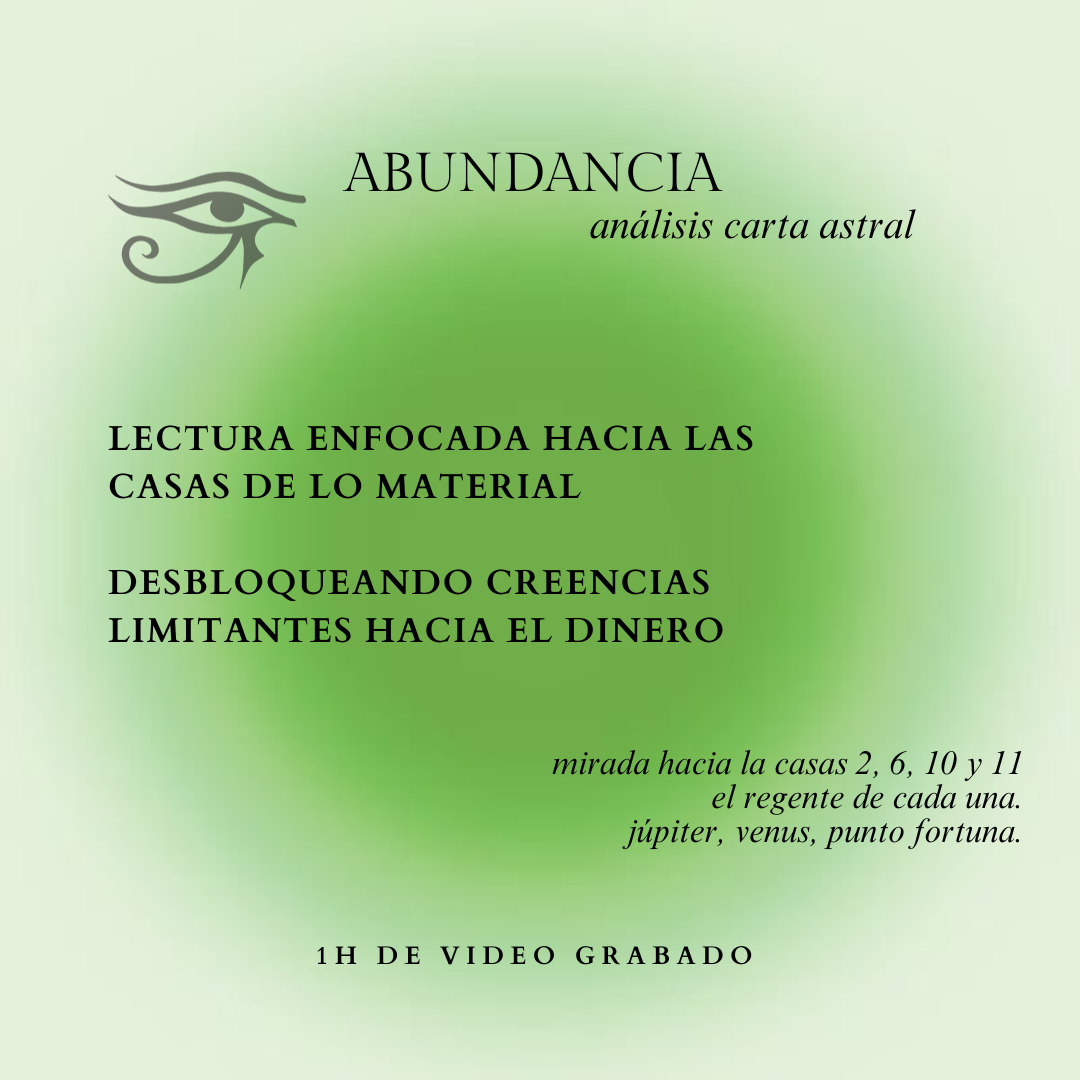 Lectura carta astral- Abundancia & Dinero