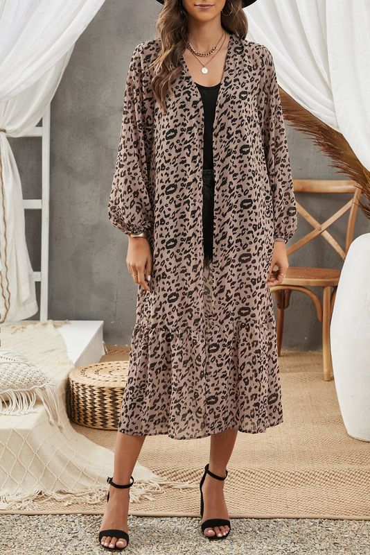 LEOPARD PRINT DUSTER KIMONO