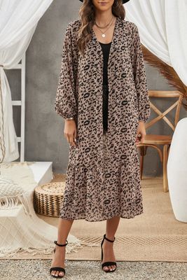 LEOPARD PRINT DUSTER KIMONO