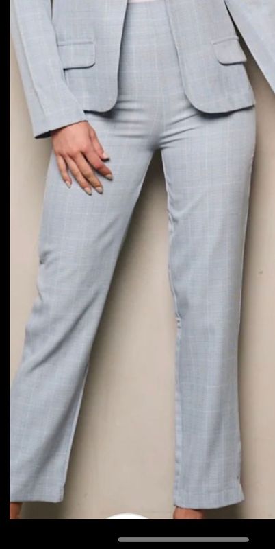 Blue Plaid Dressy Pants