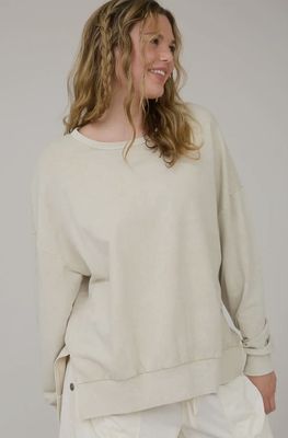 Washed Crewneck Long Sleeve Knit Top