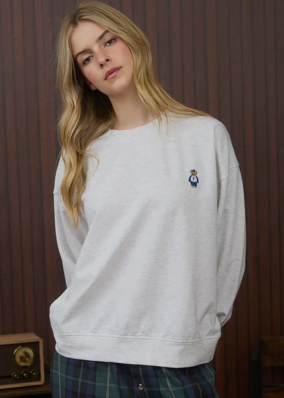 Teddy Embroidery Sweatshirt
