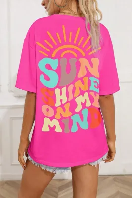 Bright Pink SUNSHINE ON MY MIND Graphic Tee