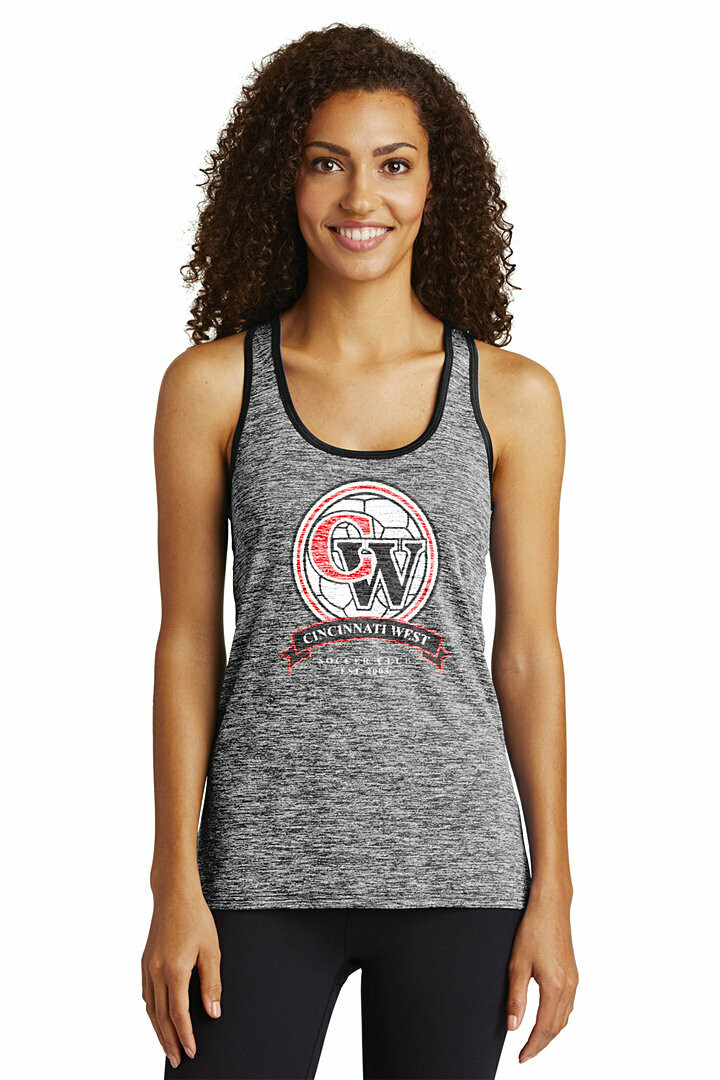 Ladies PosiCharge Electric Heather Racerback Tank
