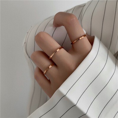 Korean Simple Fine Gold-plated Couple Ring Japanese And Korean Joint Ring Tail Ring Female Food Finger Ring Jewelry Ring Wholesale