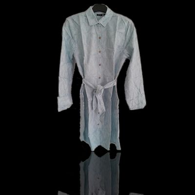 Robe “Feuillage Azur” – Chanvre & Coton Biologique