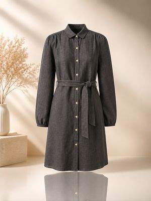 Gray Shirt Dress