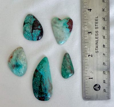 Columbia 23, set of 5 artist mined and cut cabochons
