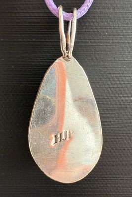 Purple Agate Sterling Silver Teardrop Pendant