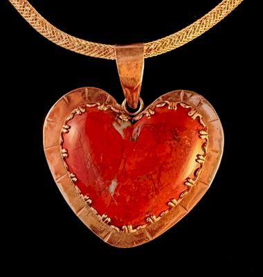 Brecciated Jasper Copper Heartburst Pendant
