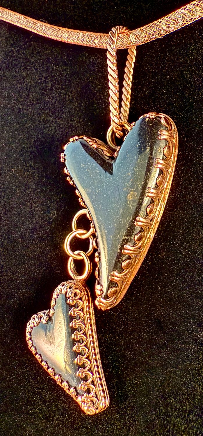 Black Rock Falling Heart Pendant