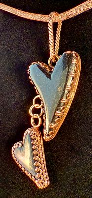 Black Rock Falling Heart Pendant
