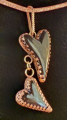 Black Rock Falling Heart Pendant