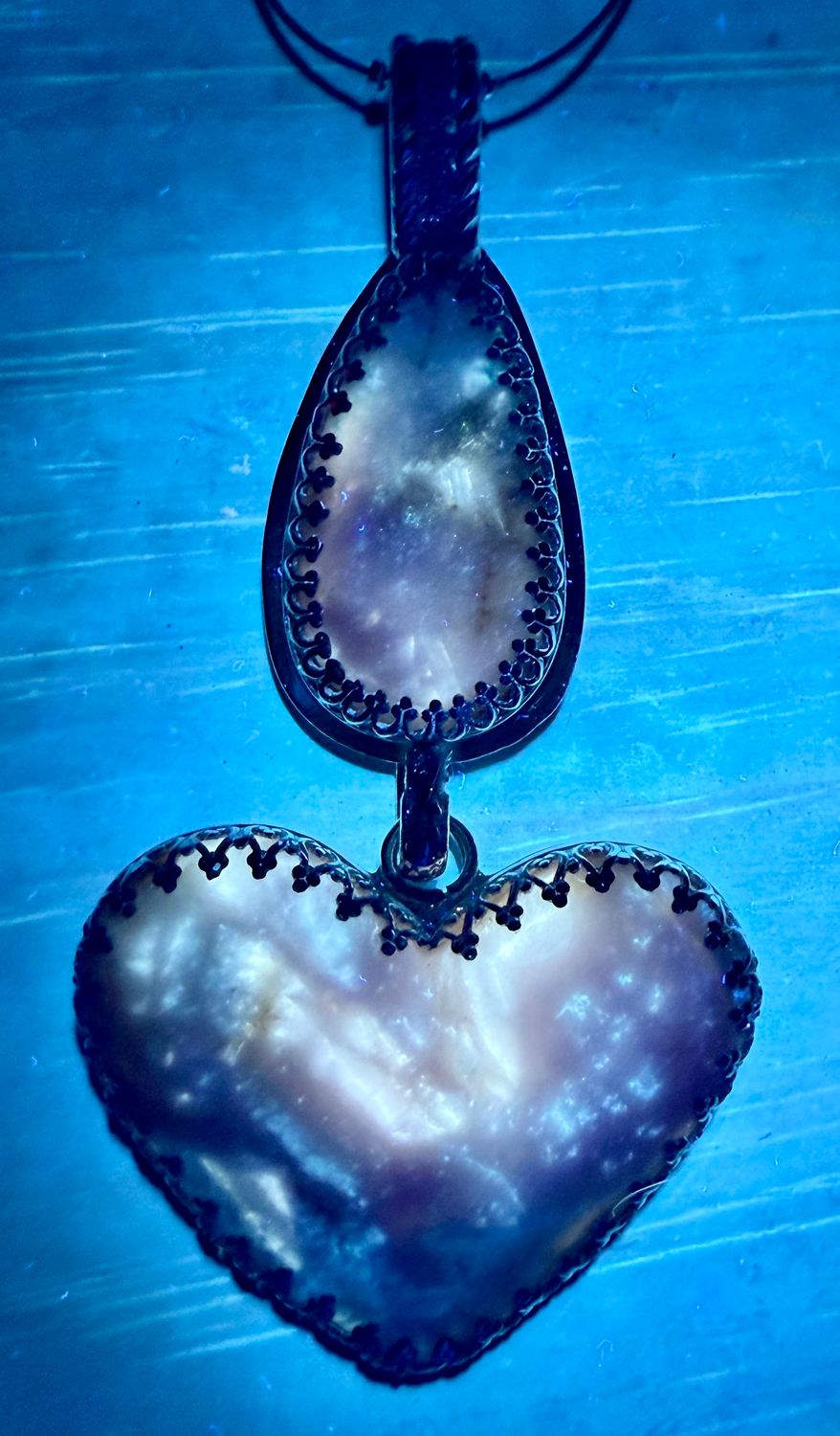 Columbia 23 Heart Drop Pendant (with galaxy effect)