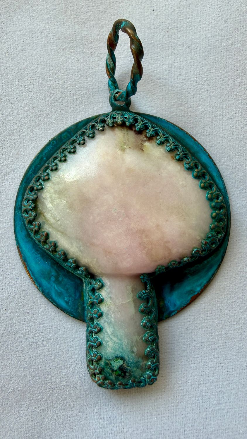Columbia Pink and Copper Mushroom pendant