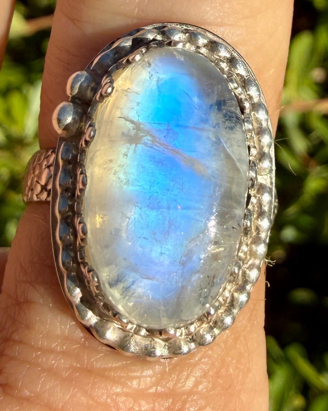Moonstone Silver Ring (Glow-in-the-dark)