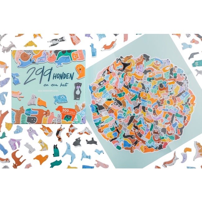 299 honden en één kat - puzzel