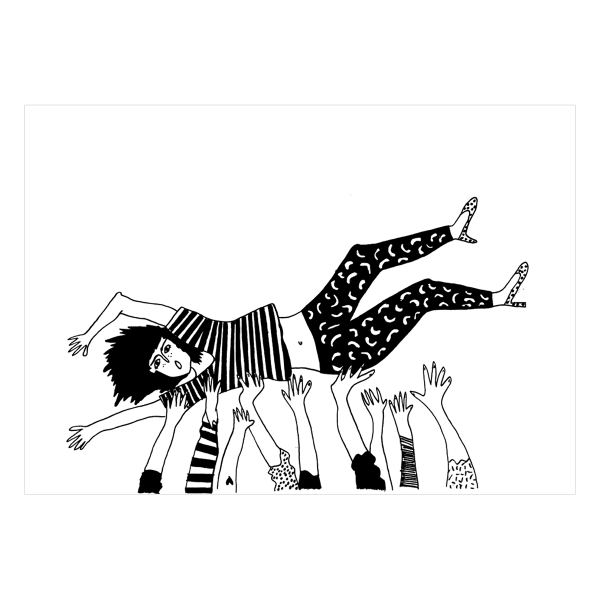 Crowdsurfing girl