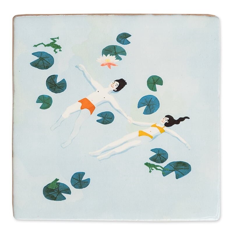 Dobberend in het water