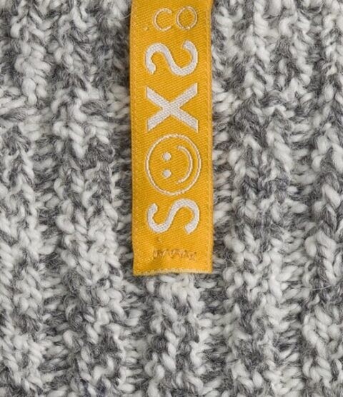 Kids kousen grijs, Label: Smiley Yellow label