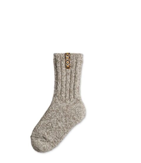 Wollige kousen kuithoogte beige