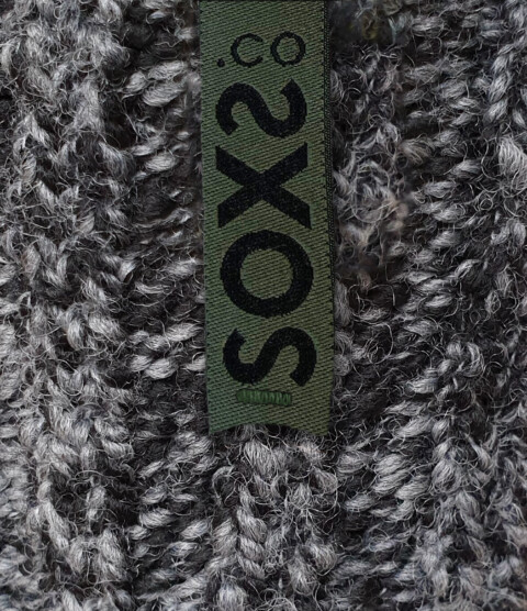 Wollige kousen anti-slip donker grijs, Label: Whisper Green, Maat: 34-36