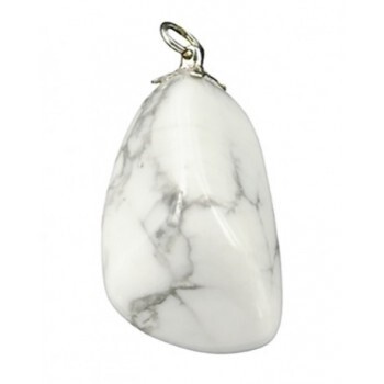 edelsteen hangertje: HOWLIET WIT