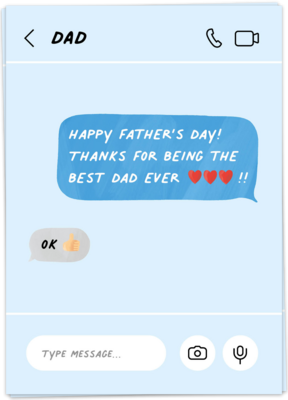 Father&#39;s day text