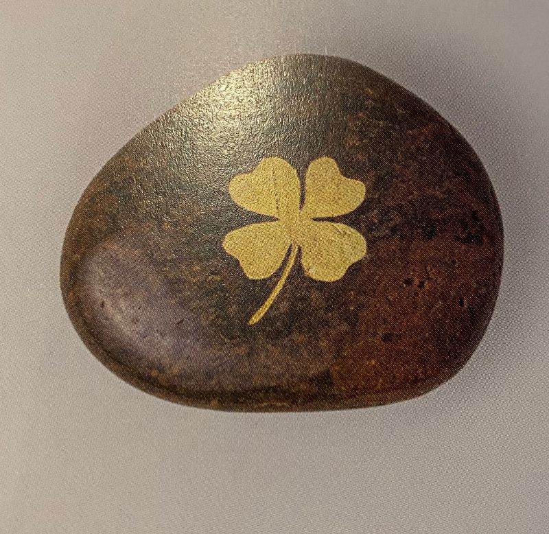 Kei met een gouden klavertje vier