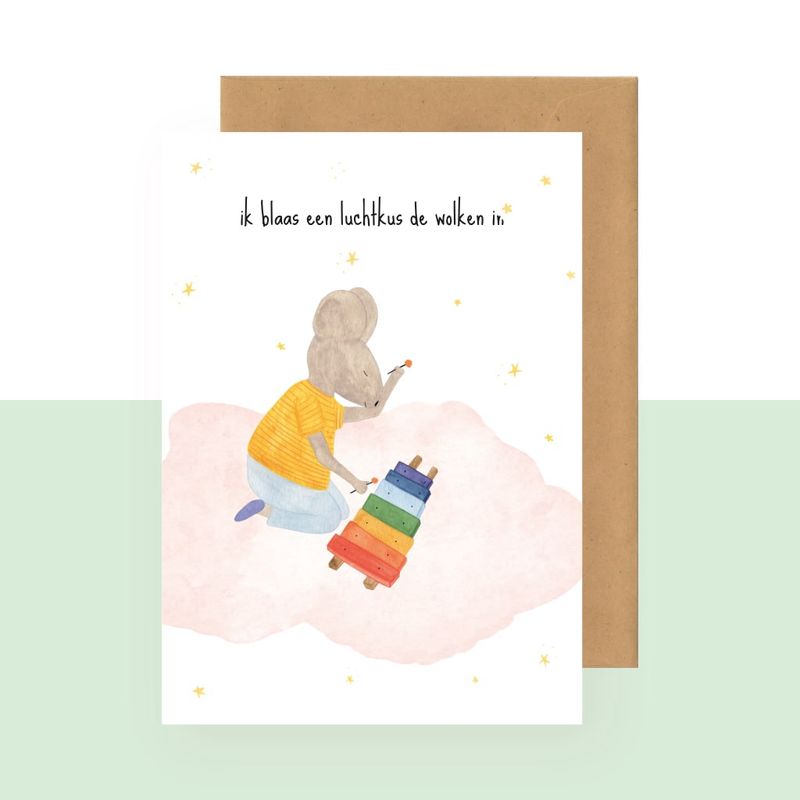ik blaas een luchtkus de wolken in