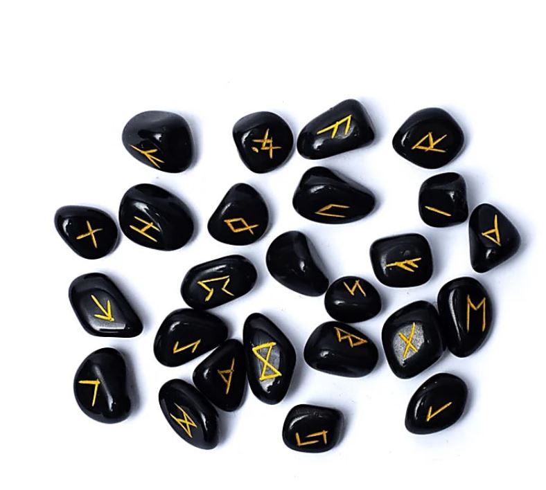 Runen Orakelset - Zwart Agaat