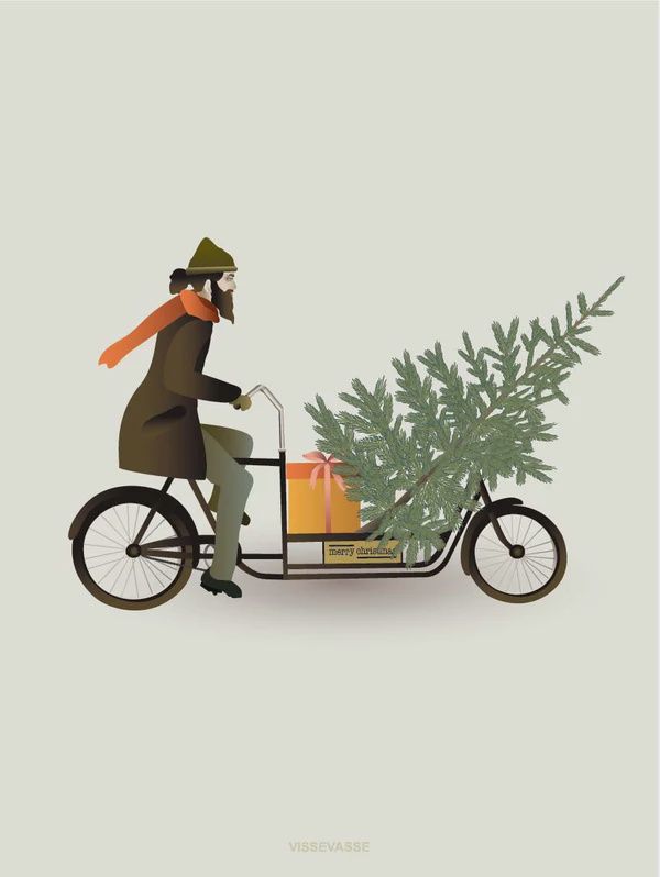 Kerstboom in de bakfiets