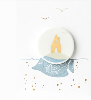 Wenskaart met magneet: Vis