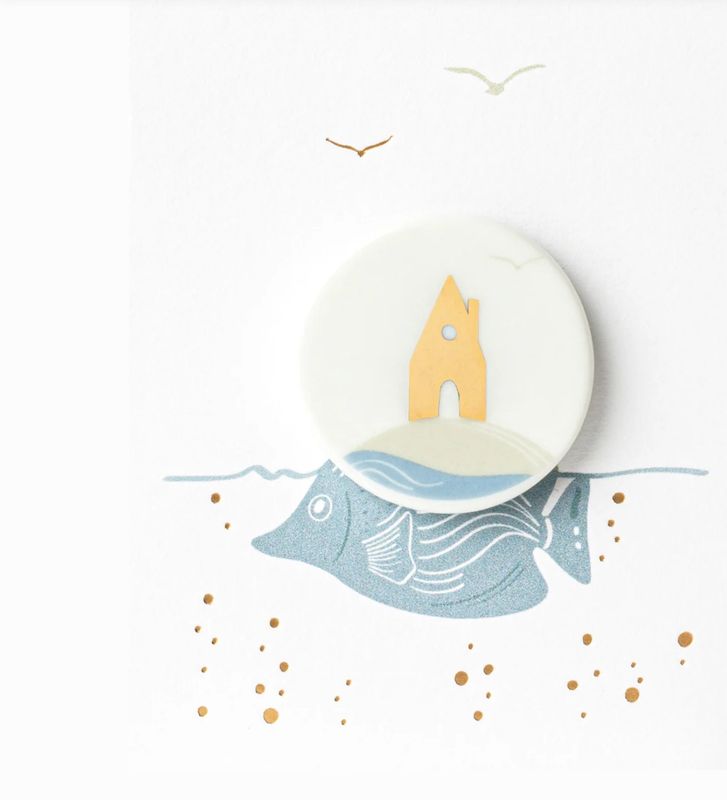 Wenskaart met magneet: Vis