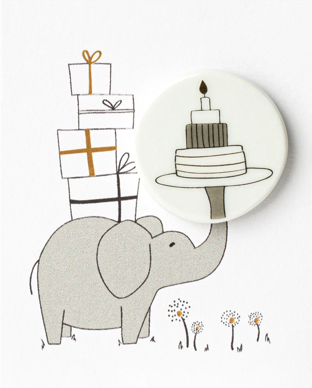 Wenskaart met magneet: Olifant