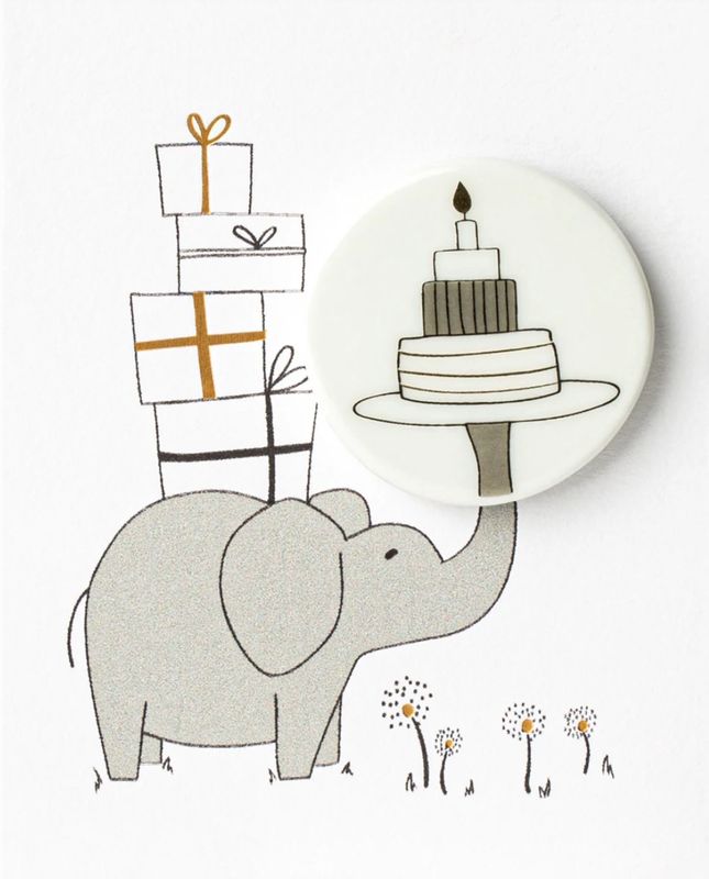 Wenskaart met magneet: Olifant