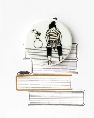Wenskaart met magneet: Boeken