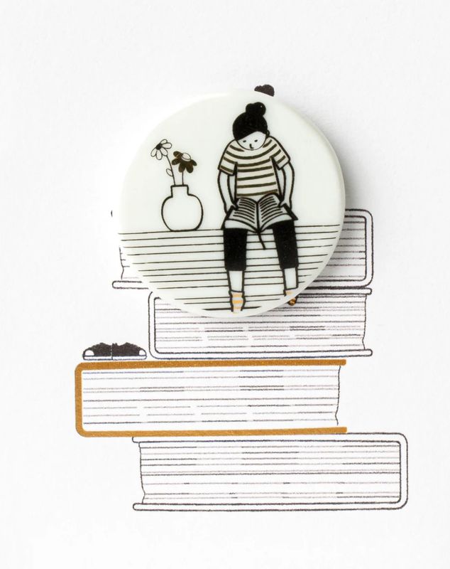 Wenskaart met magneet: Boeken
