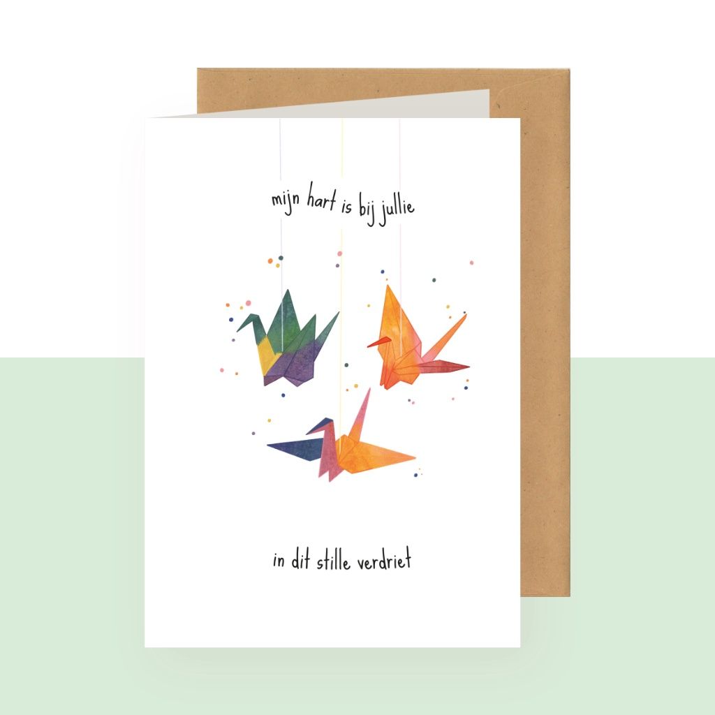 Mijn hart is bij jullie in dit stille verdriet