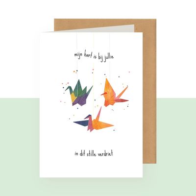 Mijn hart is bij jullie in dit stille verdriet