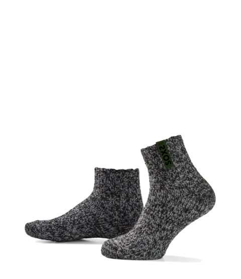 Wollige kousen anti-slip donker grijs