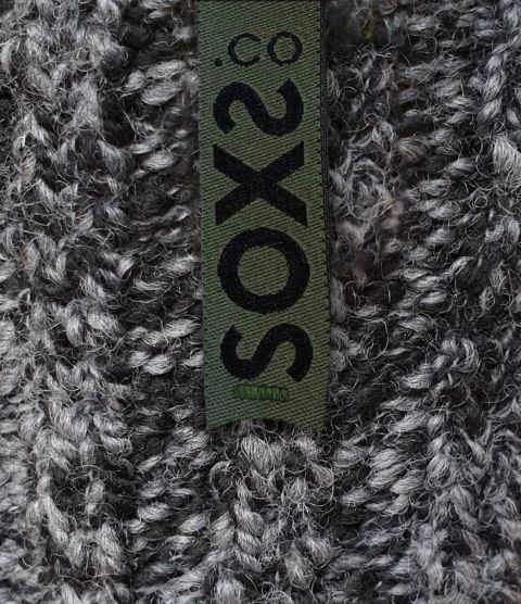 Wollige kousen anti-slip donker grijs, Label: Whisper Green, Maat: 34-36