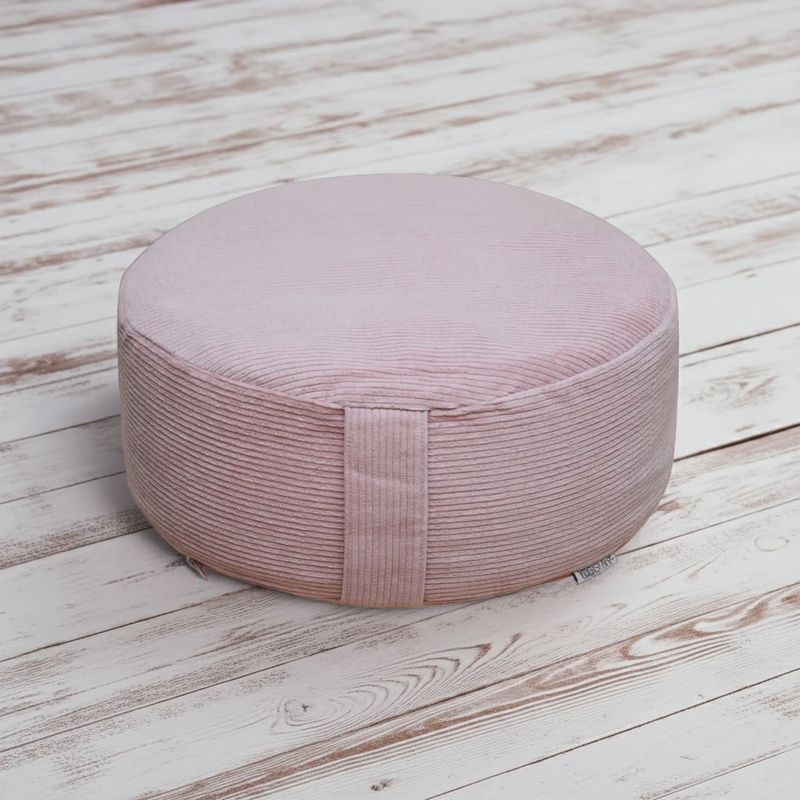 Meditatiekussen rond velvet roze