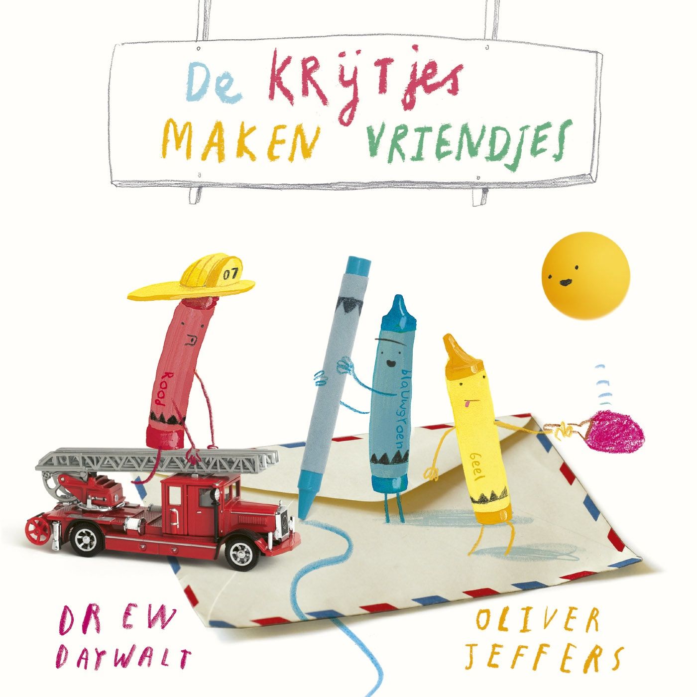 De krijtjes maken vriendjes