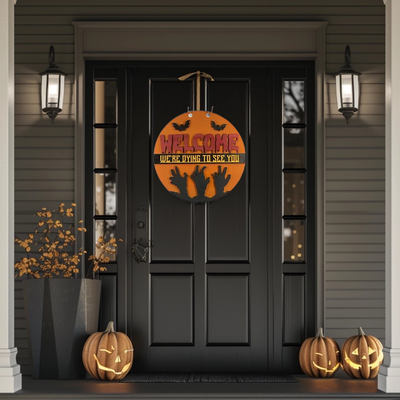 Round 16&quot; Zombie Halloween door hanger