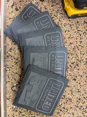 Square slate coasters- Set of 4