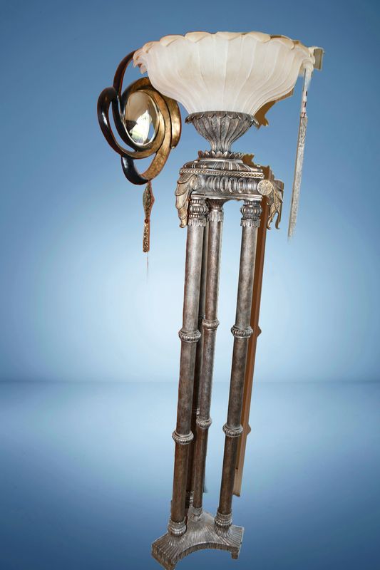 Art Deco, Victorian, Gothic Large Torchiere Floor Lamp